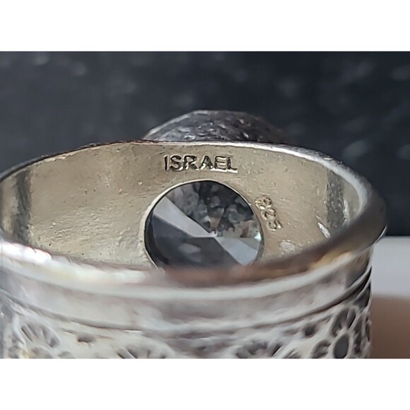 Silpada Queen For A Day 925 Sterling Silver Cubic Zirconia Floral Ring SIZE US 9 - Picture 7 of 10